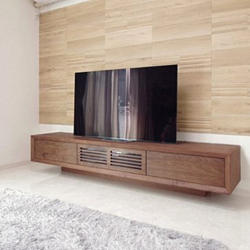 オリジナルテレビボードとエコカラットの施工
